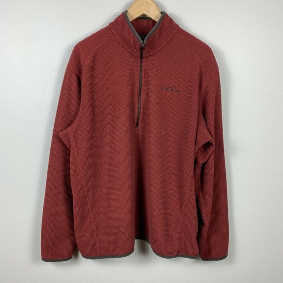 Eddie Bauer‎ 1/4 Zip Pullover Sweater Jacket XL Mens Mock Neck Long Sleeve Grid - Picture 1 of 10